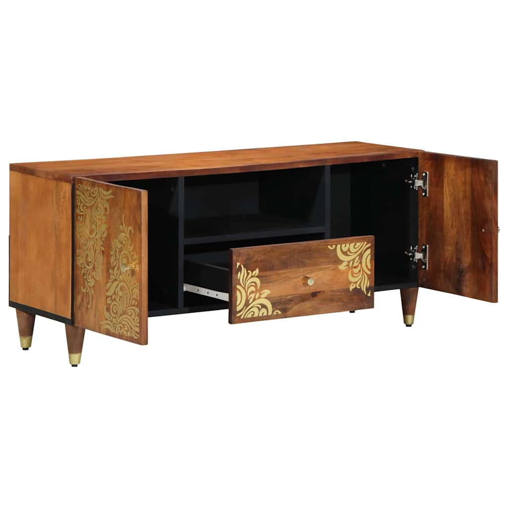 TV Cabinet with Shelf Brown 105 x 33.5 x 46 cm Solid Mango wood